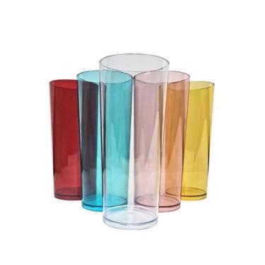 Imagem de Kit 15 Copos Long Drink Colorido De Acrílico 330ml CasamentO FESTA ANI