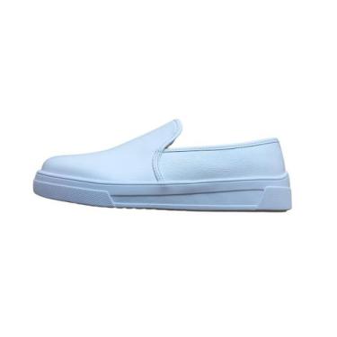 Imagem de Tênis Casual Slip On Iate Sapatênis Flatform Branco em Couro Cor:Branc