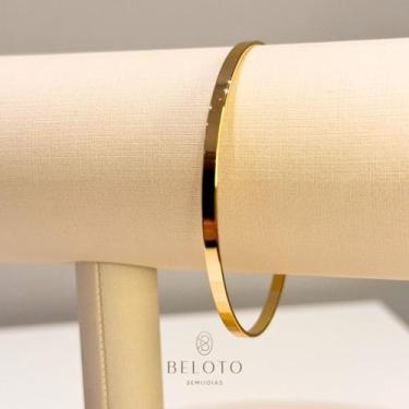 Imagem de Bracelete liso banhado em ouro 18k - Beloto Semijoias