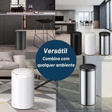 Imagem de Lixeira Automática Grande Inox 50 litros Sensor Inteligente - Globalmi