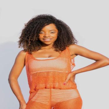 Imagem de Blusa arrastão - Mari Telli, GG, Feminino, Laranja