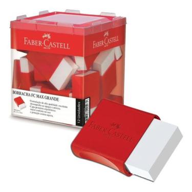 Imagem de Borracha Larga Grande Plastica Branca Faber Castell Kit 12, Redomma