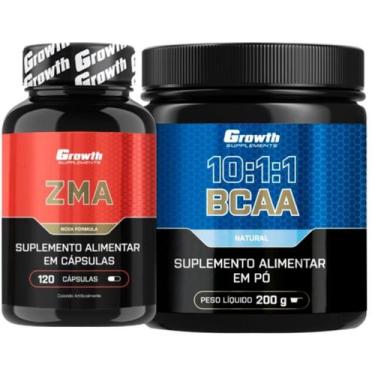 Imagem de Zma 120 Caps + Bcaa 10:1:1 200g em Pó Growth Supplements, Limão