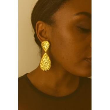 Imagem de Brincos folheados a ouro martelado tendencia boho chique - dondocas.bi