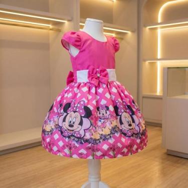 Imagem de Vestido Infantil Temático Simples Minnie Rosa Pink - aurea, P