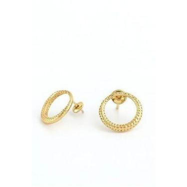 Imagem de Brinco com Recortes Vazados Ouro 18k - 2.25 - Roishi Alianças E Joias