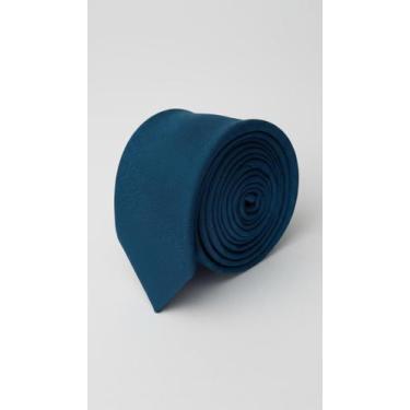 Imagem de Gravata Azul Petróleo Lisa Fosca Semi Slim - Congratulations Store