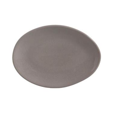Imagem de Conjunto com 6 Pratos de Sobremesa Oval Orgânico Bruma 22,5x16,5x2,5cm