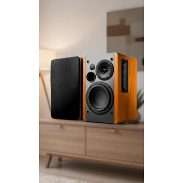 Imagem de Caixa de Som Ativa 100W Bluetooth Madeira com Controle - Congratulatio