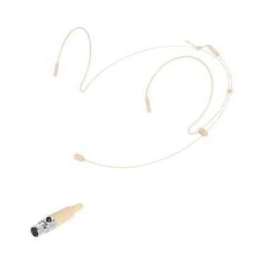 Imagem de Microfone De Headset Bege Com Gancho Duplo Para Orelha, 3 Pinos Para A