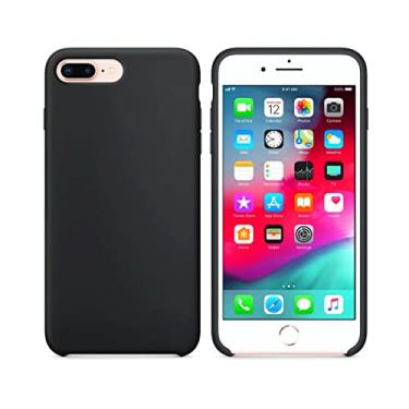 Imagem de Case Capinha Colorida Capa Slim Flexível Aveludada Compatível Com iPhone 7/8 PLUS Vermelha,Preta, Laranja, Amarela, Azul, Rosa, Pink, Branca, Lilás, Marrom, Verde, Roxo (Preta)