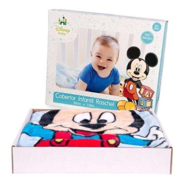 Imagem de Cobertor Bebê Raschel Disney Jolitex Mickey Passinhos Luxo