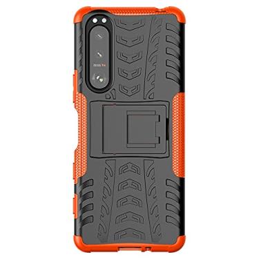 Imagem de Mobile phone accessories Para Sony Xperia 5 III Textura de Pneu à prova de choque TPU + PC Caixa protetora com suporte phone case