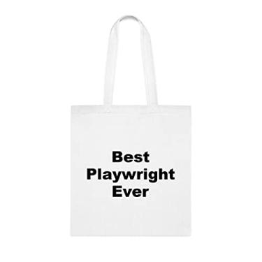 Imagem de Sacola Playwright, Sacola Best Playwright Ever Tote bag, presente de dramaturgo, presente para dramaturgo, bolsa de ombro dramaturgo, bolsas reutilizáveis, ideia de de Natal, Branco