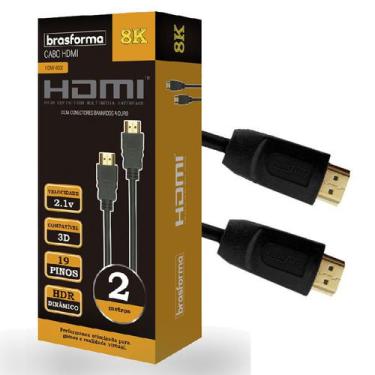 Imagem de Cabo Hdmi 2 Metros Ultra Hdr 8K Dinâmico Brasforma 2.1 Gold