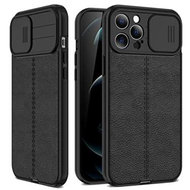 Imagem de XD Designs Capa para iPhone 14/14 pro/14 max/14 pro max, capa protetora de couro PU premium slim business à prova de choque e resistente a arranhões para câmera, preta, 14 pro max 6,1 polegadas