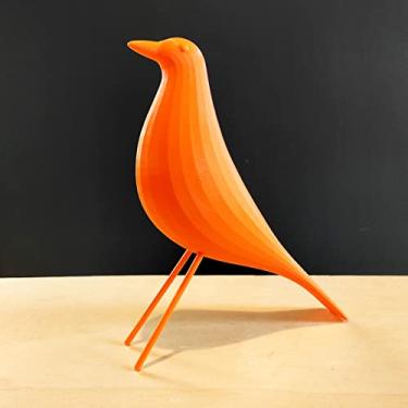 Imagem de Pássaro M Decorativo - 17,4 Cm Altura -Toque 3D Cor:Laranja