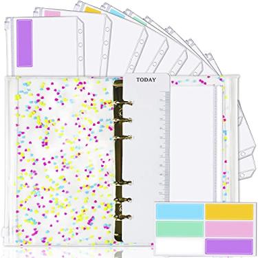 Imagem de Saveyon Organizador de dinheiro para carteira de orçamento de dinheiro, fichário de orçamento com envelopes, fichário de orçamento e envelopes com impressão de coração vermelho, organize finanças