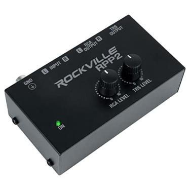 Imagem de Rockville Pré-amplificador Phono RPP2, converte Phono para RCA de nível de linha, áudio de baixo ruído, construção de metal durável, design compacto, para entusiastas de discos de vinil