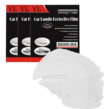Imagem de Younglingn 12 peças Universal Transparente Invisível Alça de Porta de Carro Arranhões Películas Protetoras Laterais Adesivo Scratches Carro Porta Protetor Filmes