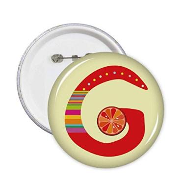 Imagem de G Alfabeto laranja frutas bonito padrão pinos crachá botão emblema acessório decoração 5 peças