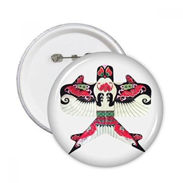 Imagem de Kite tradicional cultura chinesa padrão redondo pinos crachá botão decoração acessório 5 peças