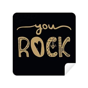Imagem de DIYthinker You Rock Gold Quote pano de limpeza de escrita à mão tecido de camurça 2 peças
