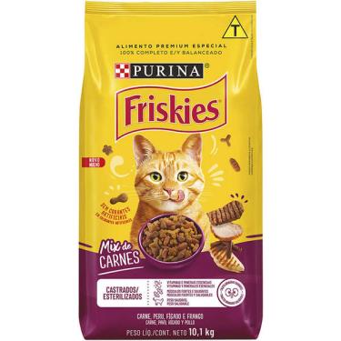 Imagem de Ração Seca Nestlé Purina Friskies Mix de Carnes para Gatos Castrados - 10,1 Kg