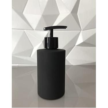 Imagem de Porta Saboneteira De Vidro Cilíndrico Preto Fosco 250 ml (PRETO)