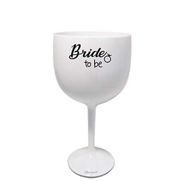 Imagem de 7 Taças Gin Acrilico 550ml Branca e Transparente Despedida de Solteira