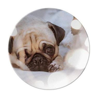Imagem de Bulldog Pet Animal Lonely Placa Decorativa de Porcelana Salver Prato de Jantar