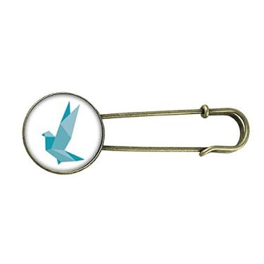 Imagem de Broche de metal retrô com estampa de pombo de granada abstrata Origami