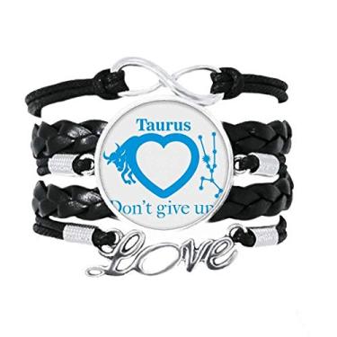 Imagem de OFFbb-USA Pulseira Motivation Constellation Love Taurus Acessório Amor Pulseira de Couro Trançado Corda Presente