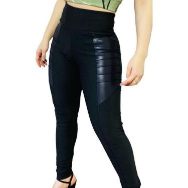 Imagem de Calça Montaria Detalhes Cirre Legging Preta Grossa
