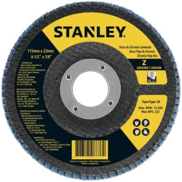 Imagem de Disco De Lixa Flap Disc 4 1/2" Grão 40 Para Aço Inox Stanley Sta4040fz