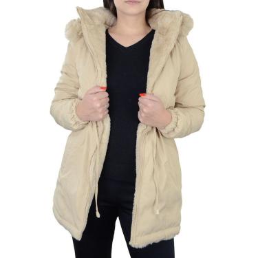 Imagem de Jaqueta Feminina Pellini Parka Pele Dupla Face Bege - GD3040-Feminino