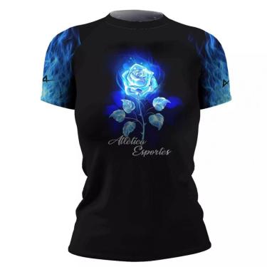 Imagem de Lycra Surf Blue Flower Feminina MC Atlética Esportes