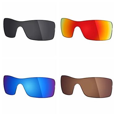 Imagem de Mryok 4 pares de lentes polarizadas de substituição para óculos de sol Oakley Batwolf – Stealth preto/vermelho fogo/azul gelo/marrom bronze