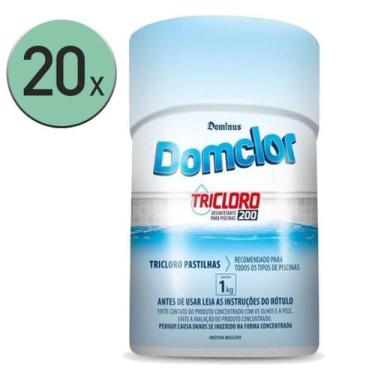 Imagem de Cloro Piscina Pastilha Tricloro 100 Unidades 200Gr - Domclor