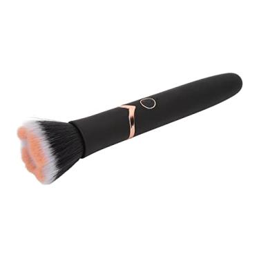 Imagem de Escova elétrica de maquiagem, escova macia de cabelo 10 engrenagens vibração USB recarregável escova de pó solta escova de massagem mudo à prova d'água portátil base em pó pincel de blush, para mistura de maquiagem