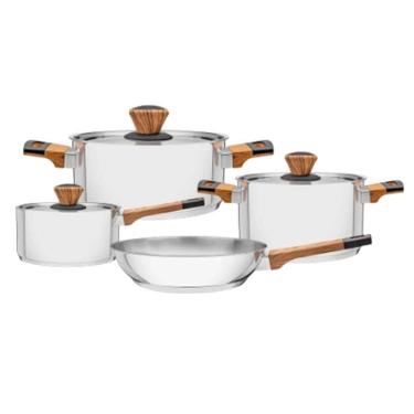 Imagem de Panelas Em Aço Inox Brava 4 Peças Conjunto
