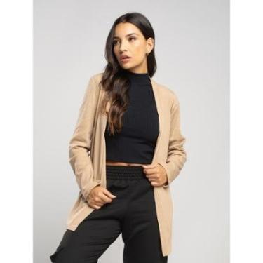 Imagem de Cardigan Kimono Canelado Longo Feminino Manga Longa-Feminino