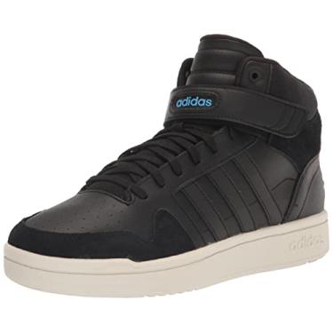 Imagem de adidas Tênis de basquete infantil Postmove Mid, Preto/Preto/Azul Pulso, 39