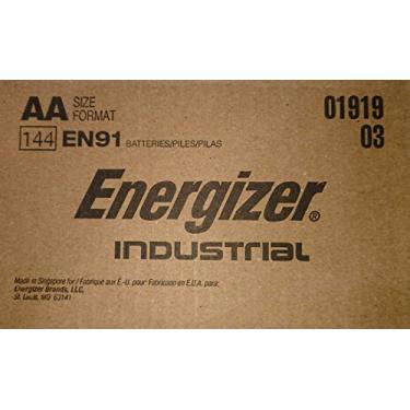 Imagem de Energizer Pilhas alcalinas industriais EN91, AA (caixa com 144 baterias) – Feito nos EUA ou Singapura