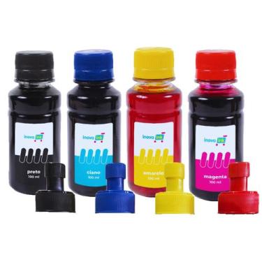 Imagem de Kit 4 tintas Compatíveis Impressora L6270 L6490 L8160 L8180 Inova Ink 