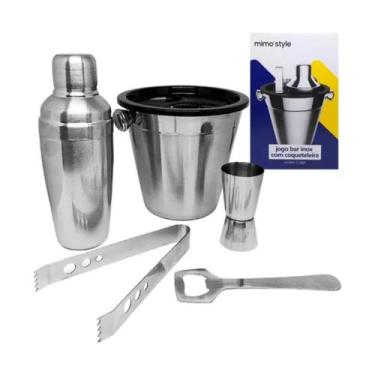 Imagem de Jogo Kit 5 pcs Bar Inox Com Coqueteleira E Acessórios Mimo Style, Inox