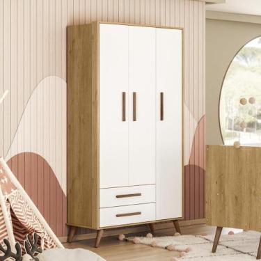 Imagem de G. Roupa 3Pts/2Gav Q Encanto Retrô Freijo/Bco 3830 - Qmovi - LM DECOR