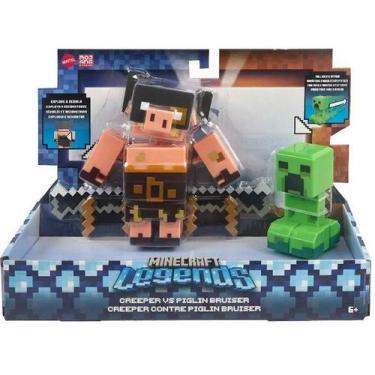 Imagem de Minecraft Legends Pacote com 2 Fidget Creeper VS Piglin Bruiser Mattel