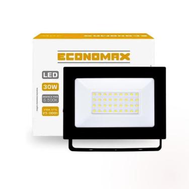 Imagem de Refletor Projetor Holofote Led 30w Preto Bivolt 6500k - Economax