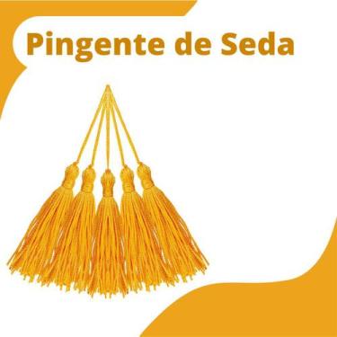 Imagem de Pingente De Seda Tassel - Franja - Amarelo Ouro  - Com 100 Unidades - 
